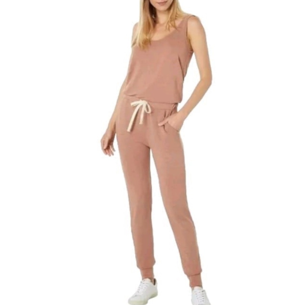 MONROW Supersoft Tank Jumper Jumpsuit New With Tags in Dry Rose Pink Size Small
